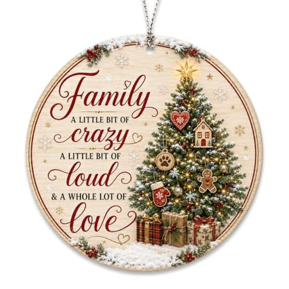 Family Christmas Ornament 2026, Funny Family Tree Ornament, A Little Bit of Crazy, A Little Bit of Loud, A Whole Lot of Love Holiday Keepsake - color: Family1