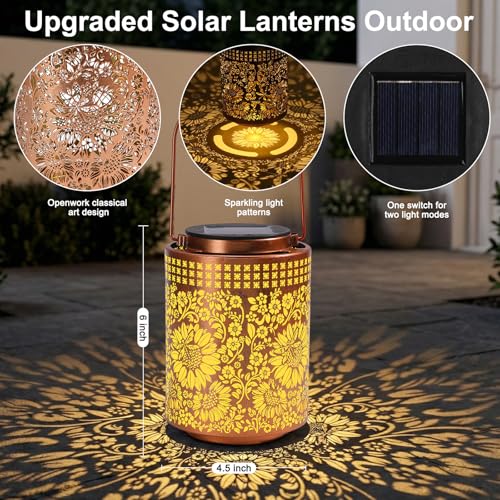 ZKLILI Sunflower Solar Lanterns Outdoor Waterproof Hanging Solar Lights Sunflower Gifts for Women Men Mom Lanterns for Yard, Patio, Lawn, Pathway, Landscape, Garden Decor - style: Sunflower