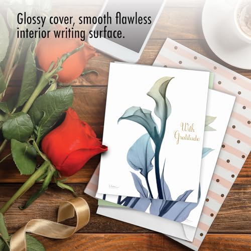 The Best Card Company - 10 Sympathy Thank You Cards (4 x 5.12 Inch) - Boxed Flower Condolence Gratitude - Blooming Expressions AM6221STG-B1x10 - style: Blooming Expressions - Assorted 10 Cards