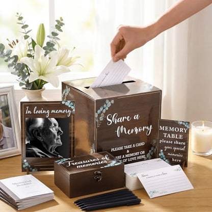 Gilprop 113 Pcs Celebration of Life Share a Memory Cards Set, Greenery - style: Greenery