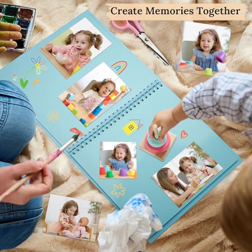 Scrapbook Photo Album 8"x8" 20 Sheets 40 Pages Hardcover Kraft Paper Blue - color: Blue, size: 8"x8" 20 Sheets