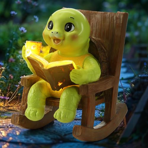 Solar Garden Turtle Statues with Lights, Yard Decorations for Patio, Lawn, Balcony and Porch, Outdoor Waterproof Garden Decor, Unique Mother’s Day Gift for Mom Grandma Women - color: Turtle