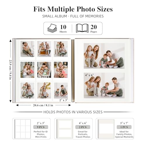 Linen Self Adhesive Photo Album 10x10 20 Pages Blue | Window cover, Small Scrapbook album, 2x3 4x6 5x7 photos, Graduation, Friendship - color: Blue, size: 20 Pages (10 Sheets), 10 x 10 Inch