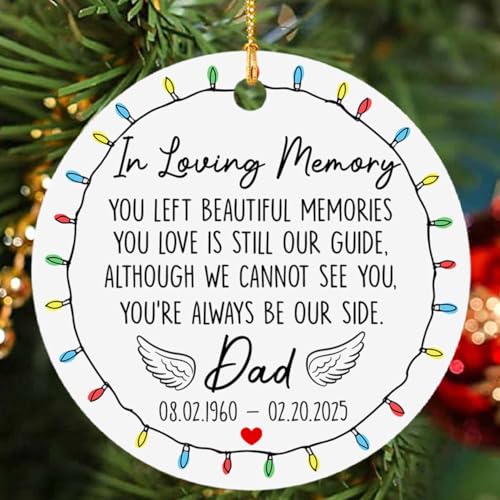 in Loving Memory Christmas Ornament, Custom Sympathy Remembrance Keepsake Gifts, Bereavement Gifts, Personalized Sympathy Xmas Ornament, Loss of A Loved One, Grief Memory Keepsake - color: In Loving Memory Christmas Ornament #2