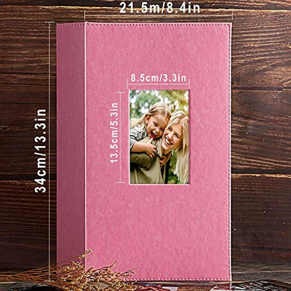Ywlake Photo Album 4x6 300 Pockets, Leather Photo Albums Holds 300 Horizontal Only Pictures Pink - color: Pink, size: 300 Pockets