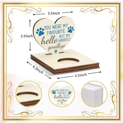 Pet Memorial Tealight Candle Holder with Paw Print Design, “Favourite Hello Hardest Goodbye” Verse, Remembrance Gift for Loss of Dog or Cat, LMM13 - color: Favourite Hello Hardest Goodbye