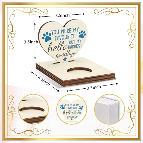 Pet Memorial Tealight Candle Holder with Paw Print Design, “Favourite Hello Hardest Goodbye” Verse, Remembrance Gift for Loss of Dog or Cat, LMM13 - color: Favourite Hello Hardest Goodbye