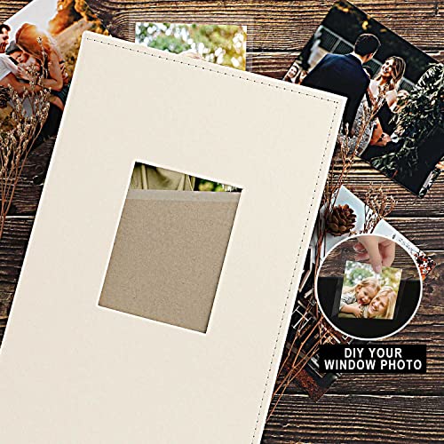 Ywlake Photo Album 4x6 300 Pockets, Leather Photo Albums Holds 300 Horizontal Only Pictures Beige - color: Beige, size: 300 Pockets