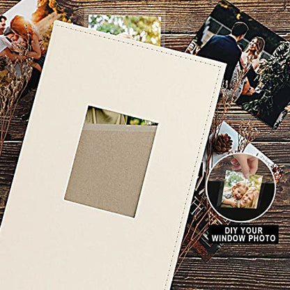 Ywlake Photo Album 4x6 300 Pockets, Leather Photo Albums Holds 300 Horizontal Only Pictures Beige - color: Beige, size: 300 Pockets