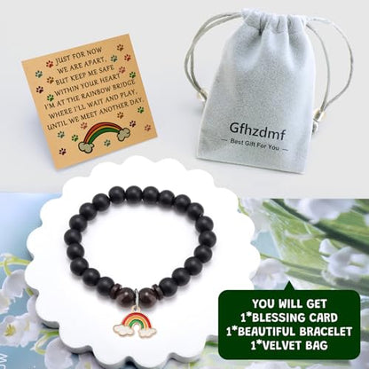 Memorial Gifts for Loss of Loved Beaded Bracelet Sympathy Remembrance In Memory of Mother Father Bereavement Gifts for Loss of Mom Her Women Thoughtful Funeral Gift Jewelry Bracelet with Massage Card