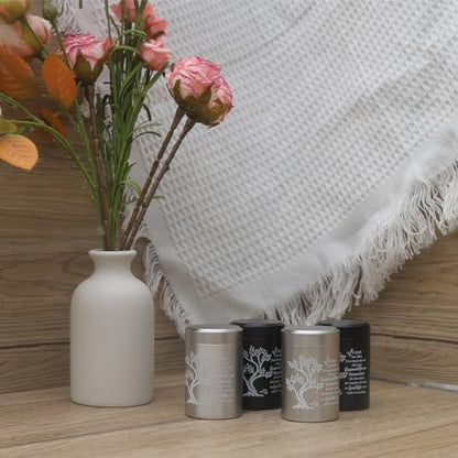 Small Aluminum Keepsake Urns for Human Ashes - Set of 4 Mini Memorial Urns - 3 Inch Ashes Containers for Sharing - size: Set of 4-family tree