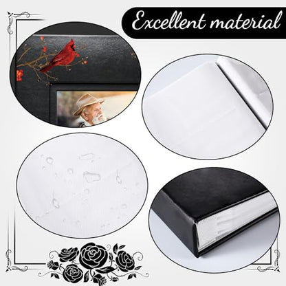 ReliThick Cardinal Funeral Photo Album 4 x 6 Inch 200 Blank Pages Memorial Leather Memory Album Scrapbook for Memorial Service Celebration of Life Decor in Loving Party Supply(Celebration of Life) - style: Celebration of Life