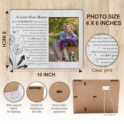 A Letter From Heaven Memorial Picture Frame - In Loving Memory Wooden Photo Frame - Condolences Bereavement Gifts -06