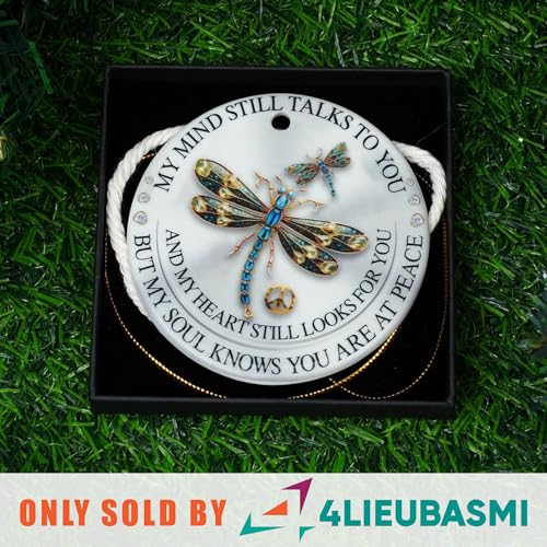 Only Sold by 4LIEUBASMI Dragonfly Memorial Ceramic Ornament Gift – Remembrance Bereavement Keepsake for Loss of Loved One