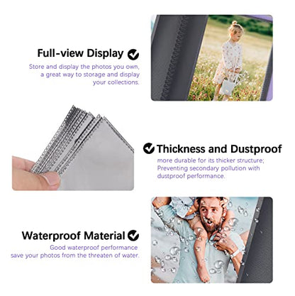 Aevdor Small 4x6 Photo Album, 64 Pockets, Black Pages, Elastic Band,Purple | Compact 4x6 Photo Book for Family, Wedding, Baby, Travel, Postcards and Recipe Cards. One Album is Included - color: Purple
