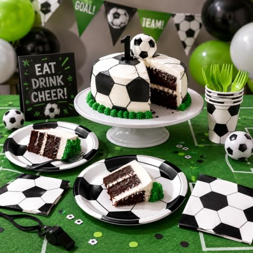 40 Pcs Soccer Plates and Napkins Set, Large 9 Inch Party Plates - color: Soccer