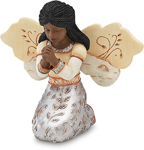 Pavilion - Elements in Faith Ebony Angel Figurine - 3-1/2-Inch, Praying