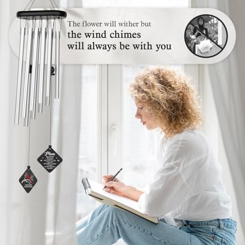 SteadStyle Memorial Gifts for Loss of Mom, Cardinal Memorial Wind Chimes | Sympathy Bereavement Gifts for Loss of Mother, Remembrance Condolence Gifts, In Memory of Mom Wind Chimes 26In Garden Patio