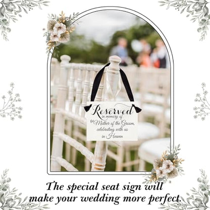 Wedding Memorial Sign in Memory of Parents Celebrating from Heaven Ceremony Seat Banner Mother of The Groom - style: Mother of the Groom