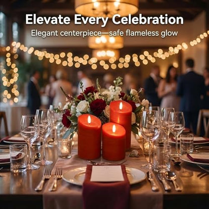 ANGELLOONG Red Candles, Flickering Flameless Candles with Remote - color: Red