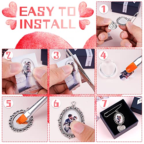 Bylion 2 Sets Wedding Bouquet Photo Charms Bridal Bridegroom Charm | DIY Pin Brooch Making Kit Bouquet Picture Charm for Wedding Memory Friend Graduation Gift, You are Always in My Heart - color: Single Lacy