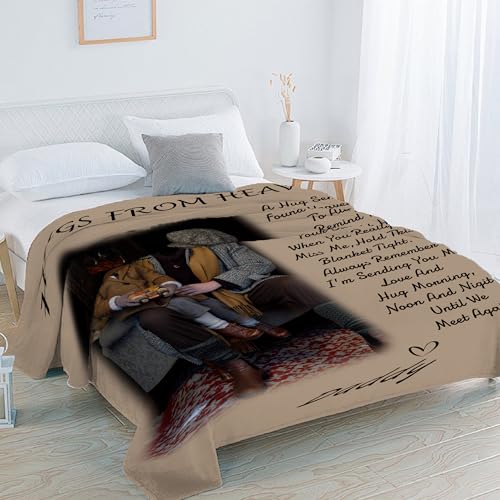 Personalized Memorial Blanket with Photo, Loss of Sympathy Gifts for One - color: Style-10