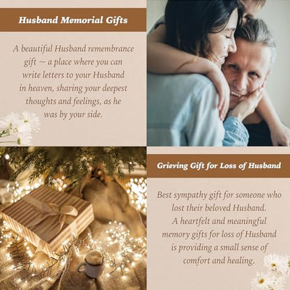 Husband Grieving Gift, Sympathy Condolence Remembrance Memorial Gifts | Letters To My Husband In Heaven Faux Leather Journal Window Cover 200 Pages A5 Lined for Family Friend Who Loss of Husband - style: Husband