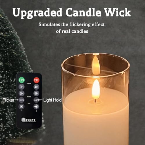 Glass Rechargeable LED Realistic Flickering Flameless Candles(Pack of 5) - color: White Glass -Droplet 5P