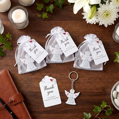 Equsion 60 Set Funeral Keychains for Guests Memorial Favors, Cardinal Bird - style: Cardinal Bird