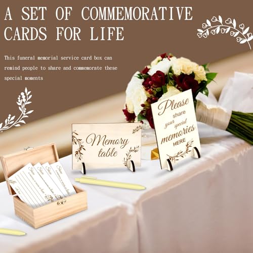 Share a Memory Cards Wooden Box for Celebration of Life Decoration - style: Classic Light Beige Set