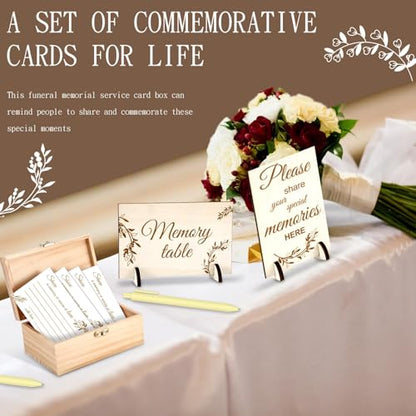 Share a Memory Cards Wooden Box for Celebration of Life Decoration - style: Classic Light Beige Set