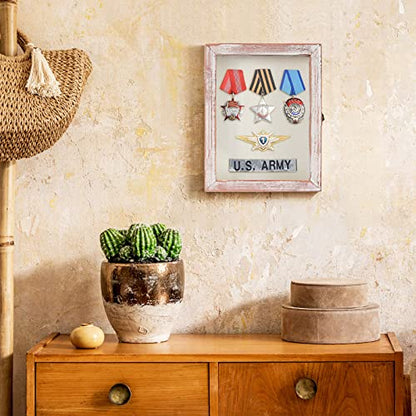 TJ.MOREE Shadow Box 8 x 10 Display Case Wood Picture Frame White Pink - color: White Pink, size: 8x10