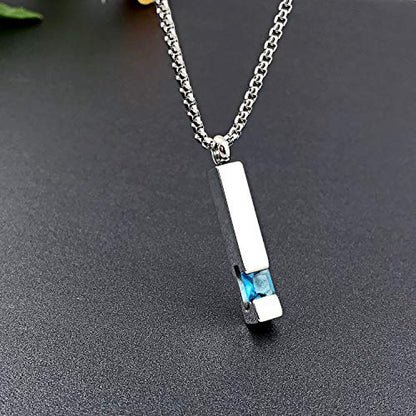 YOUFENG Urn Necklaces for Ashes Birthstone Cube Urns for Human Ashes Memorial Cremation Urn Locket Keepsake Ashes Jewelry - style: Silver - December