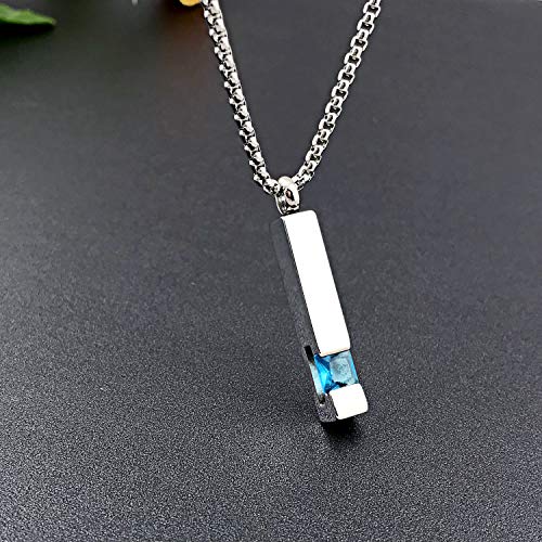 YOUFENG Urn Necklaces for Ashes Birthstone Cube Urns for Human Ashes Memorial Cremation Urn Locket Keepsake Ashes Jewelry - style: Silver - December