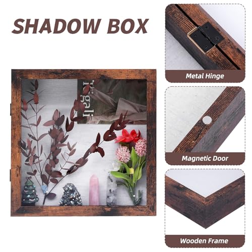 Muzilife 11x11 Shadow Box Picture Frame, 2.16 Deep, Real Glass, Honey Brown - color: Honey Brown, size: 11x11