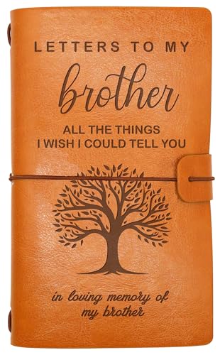 ZVMIS Brother Memorial Remembrance Gift-Bereavement Gift-Refillable Travel Photo Diary Journal-Sympathy Presents for Loss of Loved One-Letters To My Brother,All The Things-In Loving Memory - style: Style34-2-letters to my brother