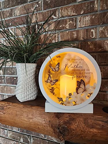 Carson Memorial Shadow Box Lantern with Flameless LED Candle Sympathy Gift for Funeral for Loss of Loved One Remembrance Lantern for Home Decor (Mother)
