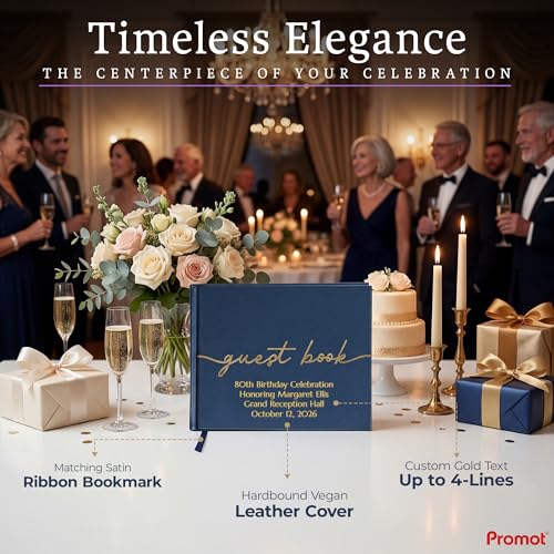 Promot Personalized Guestbook (Sapphire Blue) - 110 Lined Pages - color: Sapphire Blue