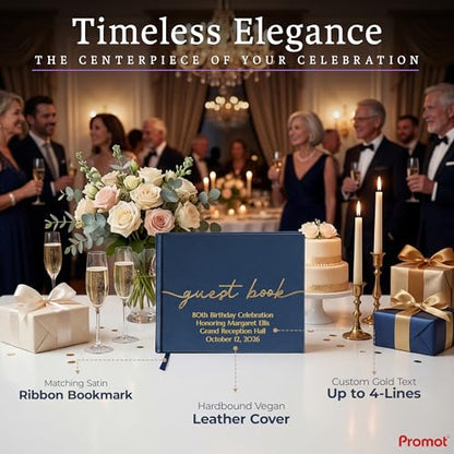 Promot Personalized Guestbook (Sapphire Blue) - 110 Lined Pages - color: Sapphire Blue