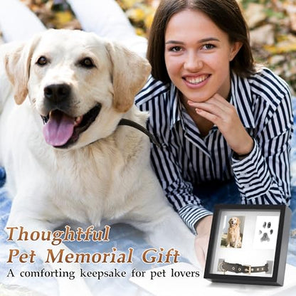 Dog Collar Memorial Frame, Paw Print Kit for Dogs, Memorial Gifts for Loss of Dog with Collar Holder, Pet Sympathy Remembrance Gift - size: Paw Print
