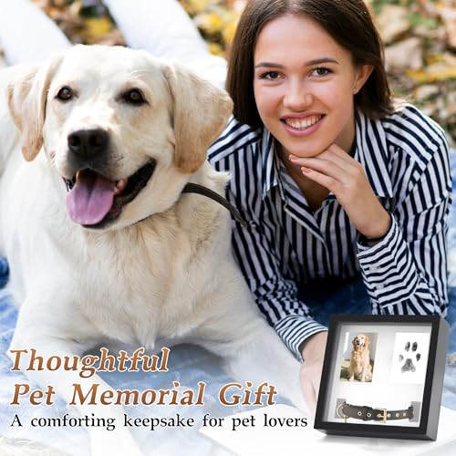 Dog Collar Memorial Frame, Paw Print Kit for Dogs, Memorial Gifts for Loss of Dog with Collar Holder, Pet Sympathy Remembrance Gift - size: Paw Print
