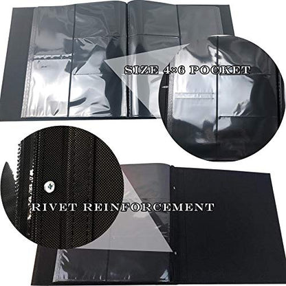 RECUTMS Photo Album 600 Pockets 4x6 Pictures Leather Wedding Albums White | Large Capacity, Horizontal Vertical Pockets, Black Pages, Graduation Family Anniversary Album, Luxury Leather Checked Texture - color: White, size: 600 pockets