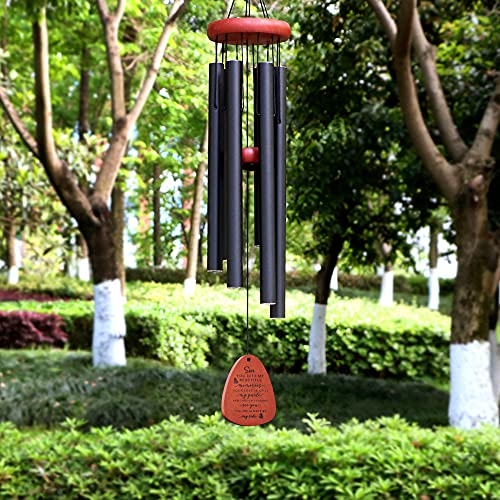 Memgift Memorial Wind Chime for Loss of Son - Outdoor Sympathy Gift for Bereavement - 32 Inch Remembrance Chime - Garden, Patio & Yard Wind Chimes for Loved One - style: Son Memorial