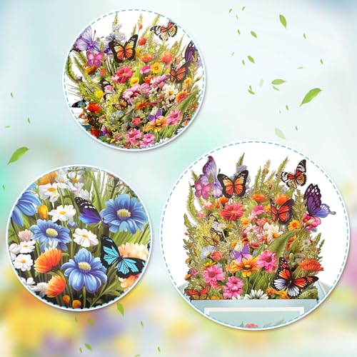 Pop Up Card, Wildflowers & Butterflies Birthday Card for Women | 3D Box Greeting Card for Mom, Wife, Daughter, Sister, Happy Birthday Gifts for Women, Blank Notecard & Envelope - color: Happy Birthday Wildflowers
