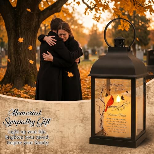 Memorial Lantern, Sympathy Gift for Loss of Loved One, LED Candle