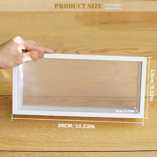 Shadow Box Frame,Wooden Double-Sided High-Definition Plexiglass Storage Box, DIY Display Box, Suitable for Dried Flowers, Specimens, Handicrafts, Baby Souvenirs and Photos (White) - color: White