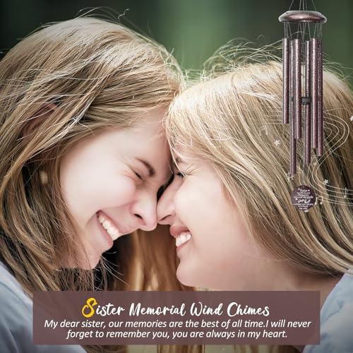 Memorial Gifts for Loss of Sister, 25''Memorial Wind Chimes of Sympathy Gifts for Loss of Sister, Bereavement, Condolence, Remembrance Gifts,Windchimes in Memory - size: Sister