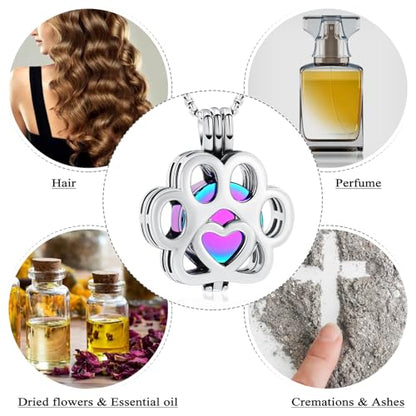 Oinsi Pet Cremation Jewelry For Ashes For Dog/Cat Paw Stainless Steel Memorial Locket Urn Necklace Inside Mini Case Keepsake Cremation Jewelry Women Men - color: A-Customize