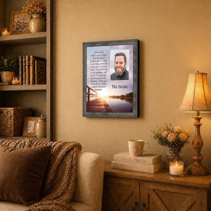 Memorial Gifts for Loss of Husband, Sympathy Gift, His Smile In Memory of Loved One, Picture Frames for Sympathy Gift Baskets, Bereavement Gifts for Loss of Father, Loss of Son Condolence Gift, 5031BW | Sympathy Gifts for Loss of Father, In Memory of Dad,