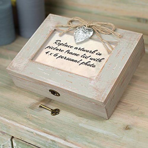 Cottage Garden Love with All My Heart Soul Natural Taupe Jewelry Music Box Plays You Light Up My Life